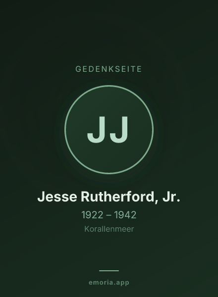 Gedenkportrait von Jesse Rutherford, Jr.