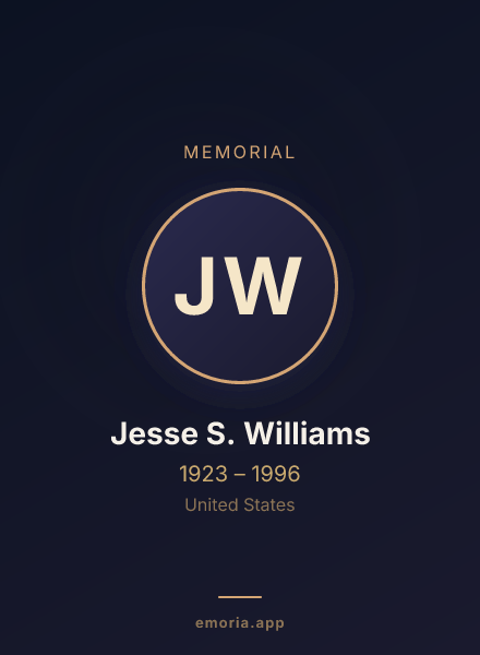 Memorial portrait of Jesse S. Williams