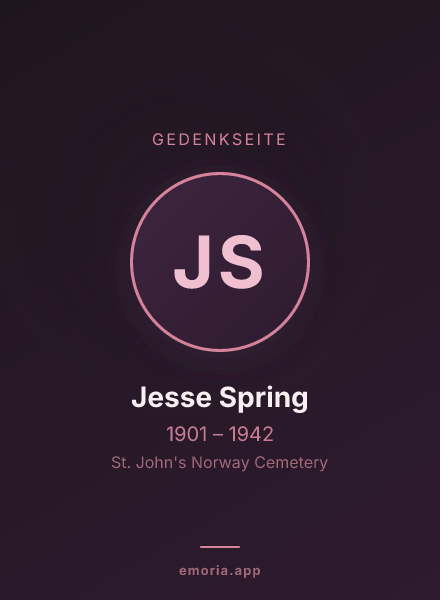 Gedenkportrait von Jesse Spring