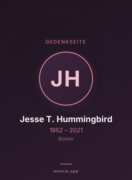 Gedenkportrait von Jesse T. Hummingbird