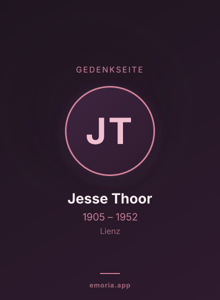 Gedenkportrait von Jesse Thoor