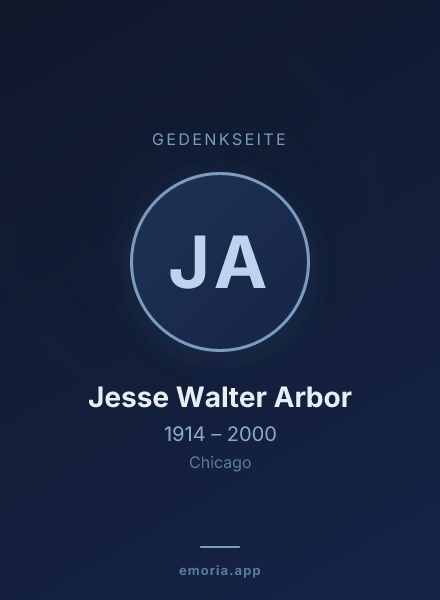 Gedenkportrait von Jesse Walter Arbor