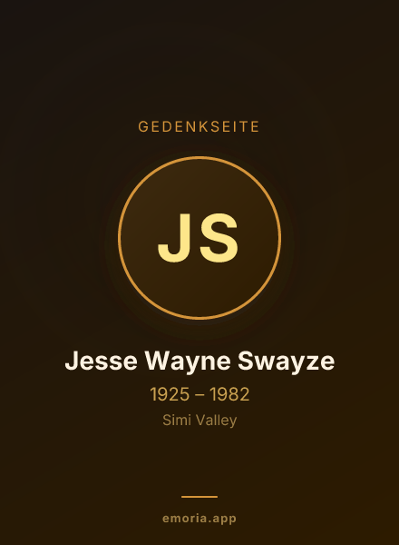 Gedenkportrait von Jesse Wayne Swayze