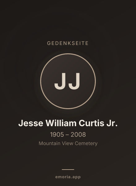 Gedenkportrait von Jesse William Curtis Jr.