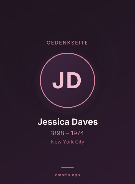 Gedenkportrait von Jessica Daves
