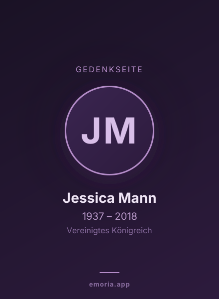 Gedenkportrait von Jessica Mann
