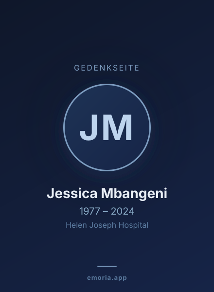 Gedenkportrait von Jessica Mbangeni