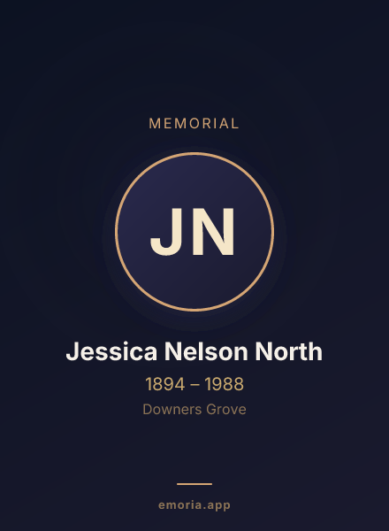 Memorial portrait of Jessica Nelson North