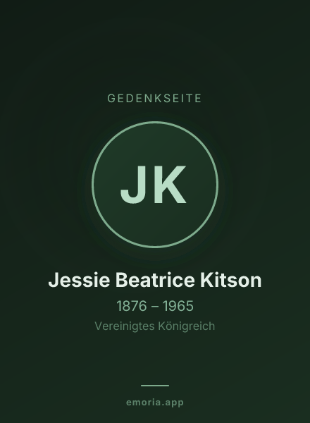 Gedenkportrait von Jessie Beatrice Kitson