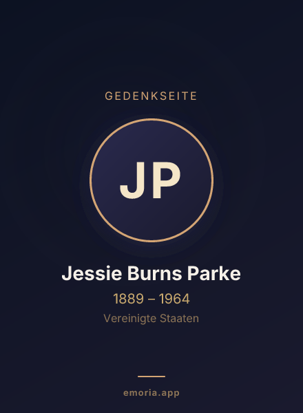 Gedenkportrait von Jessie Burns Parke