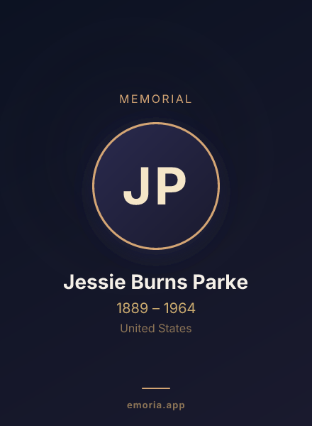 Memorial portrait of Jessie Burns Parke
