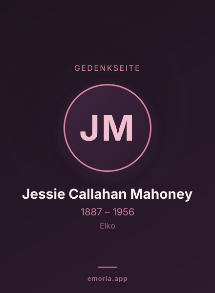 Gedenkportrait von Jessie Callahan Mahoney