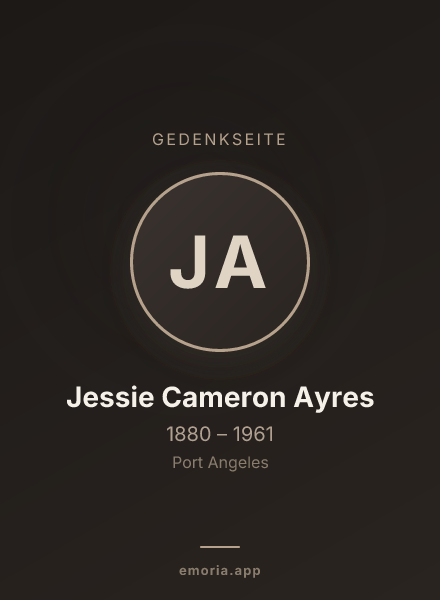 Gedenkportrait von Jessie Cameron Ayres