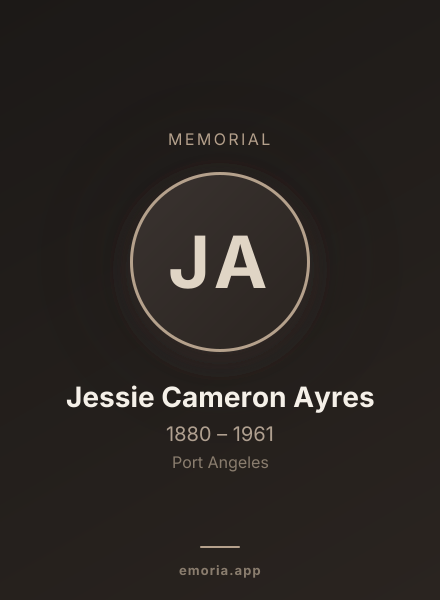 Memorial portrait of Jessie Cameron Ayres
