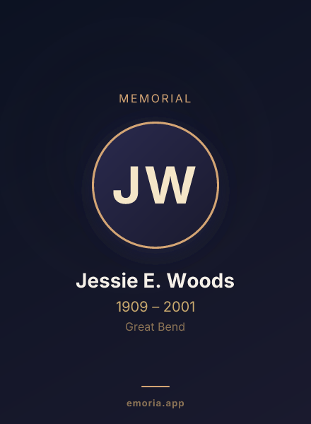 Memorial portrait of Jessie E. Woods