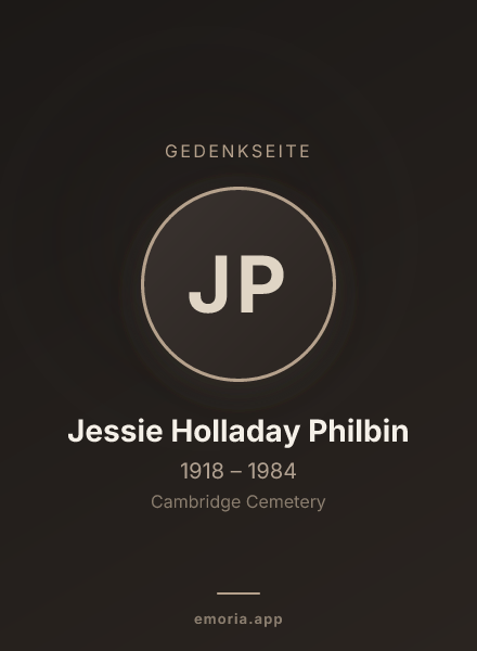 Gedenkportrait von Jessie Holladay Philbin