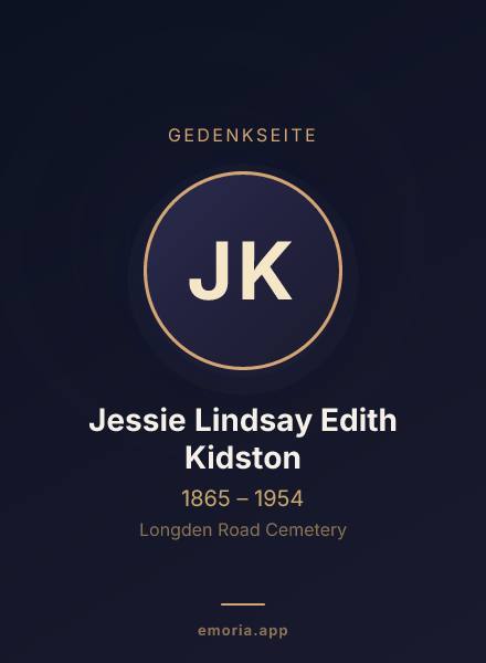 Gedenkportrait von Jessie Lindsay Edith Kidston