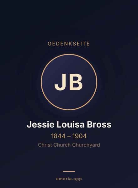 Gedenkportrait von Jessie Louisa Bross