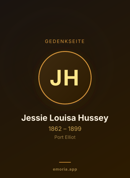 Gedenkportrait von Jessie Louisa Hussey