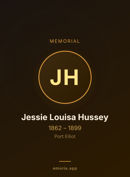 Memorial portrait of Jessie Louisa Hussey