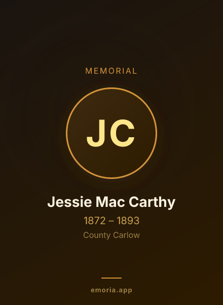 Memorial portrait of Jessie Mac Carthy