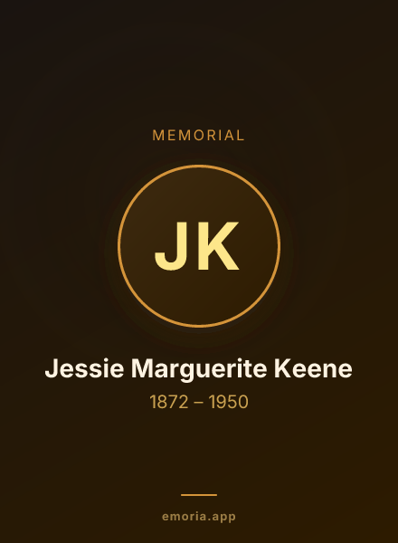 Memorial portrait of Jessie Marguerite Keene