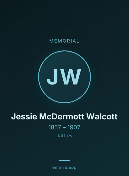 Memorial portrait of Jessie McDermott Walcott