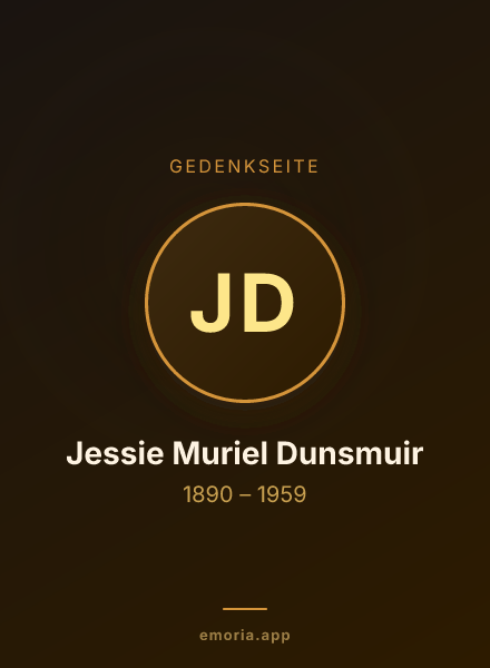 Gedenkportrait von Jessie Muriel Dunsmuir