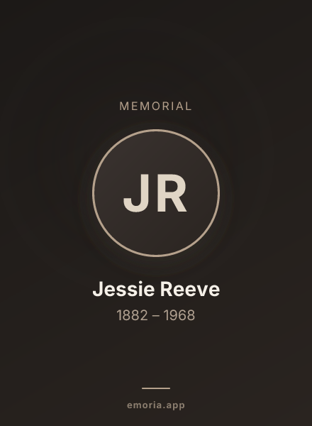 Memorial portrait of Jessie Reeve