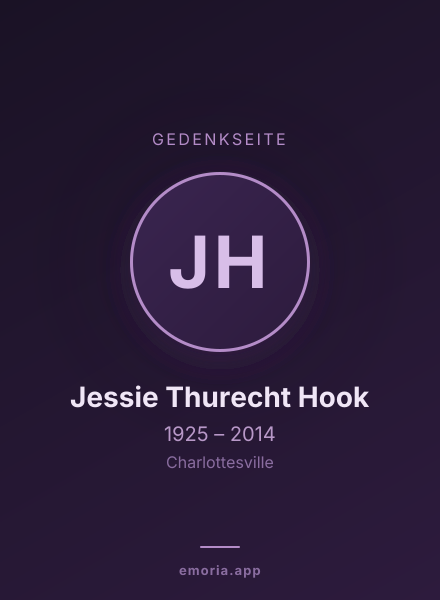 Gedenkportrait von Jessie Thurecht Hook