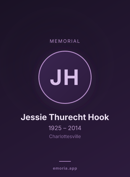 Memorial portrait of Jessie Thurecht Hook