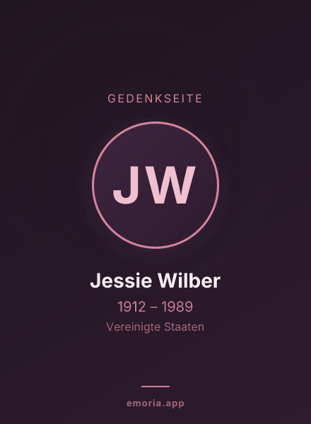 Gedenkportrait von Jessie Wilber