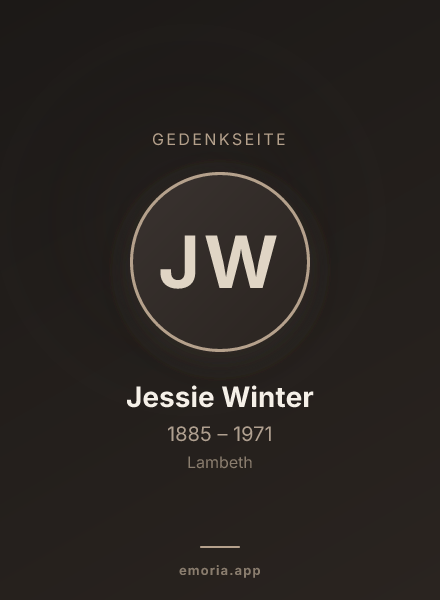 Gedenkportrait von Jessie Winter