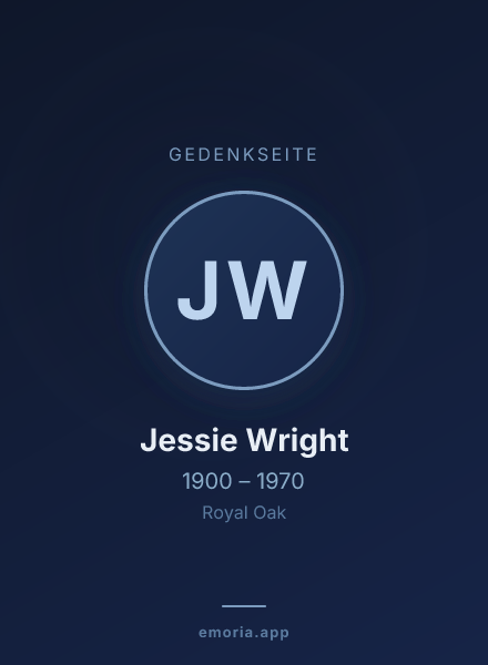 Gedenkportrait von Jessie Wright
