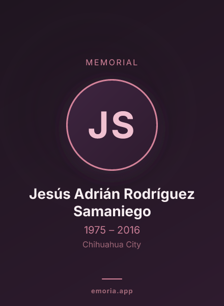 Memorial portrait of Jesús Adrián Rodríguez Samaniego