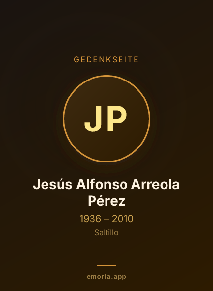 Gedenkportrait von Jesús Alfonso Arreola Pérez