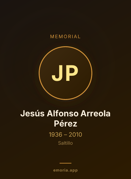 Memorial portrait of Jesús Alfonso Arreola Pérez