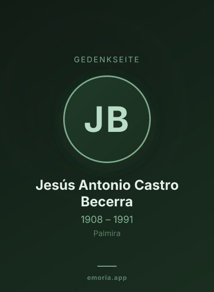 Gedenkportrait von Jesús Antonio Castro Becerra