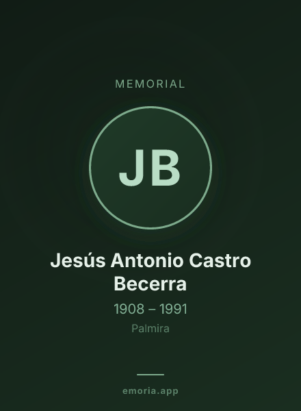 Memorial portrait of Jesús Antonio Castro Becerra