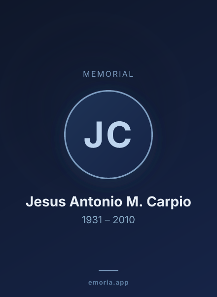 Memorial portrait of Jesus Antonio M. Carpio