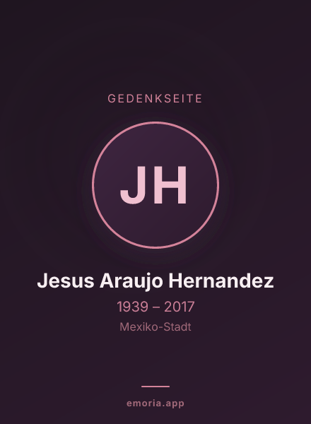 Gedenkportrait von Jesus Araujo Hernandez