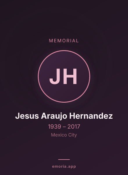 Memorial portrait of Jesus Araujo Hernandez