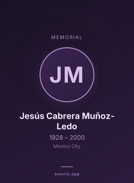 Memorial portrait of Jesús Cabrera Muñoz-Ledo