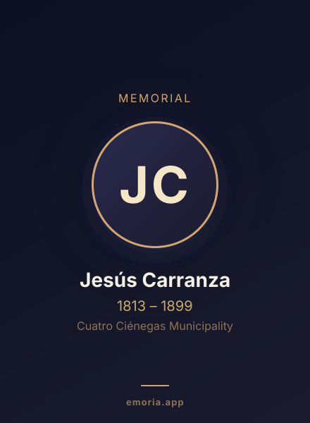 Memorial portrait of Jesús Carranza