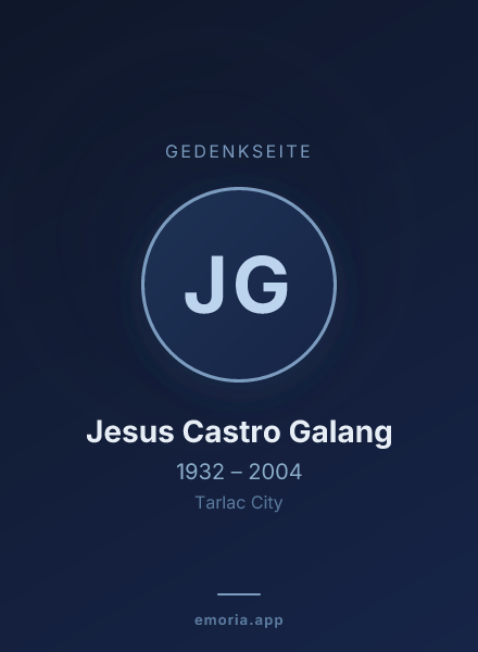Gedenkportrait von Jesus Castro Galang