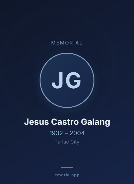Memorial portrait of Jesus Castro Galang