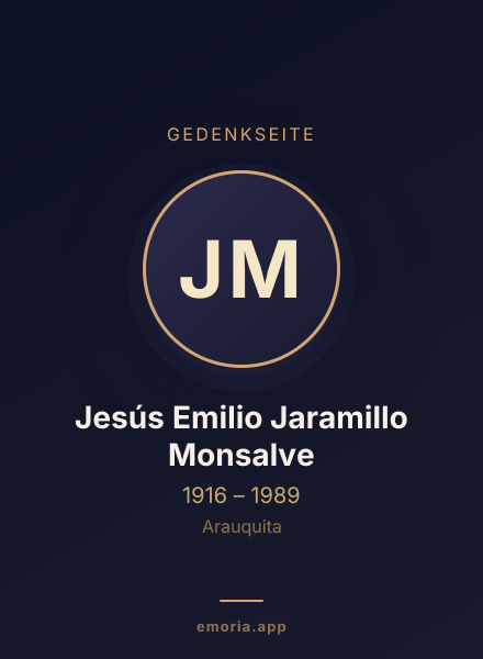 Gedenkportrait von Jesús Emilio Jaramillo Monsalve