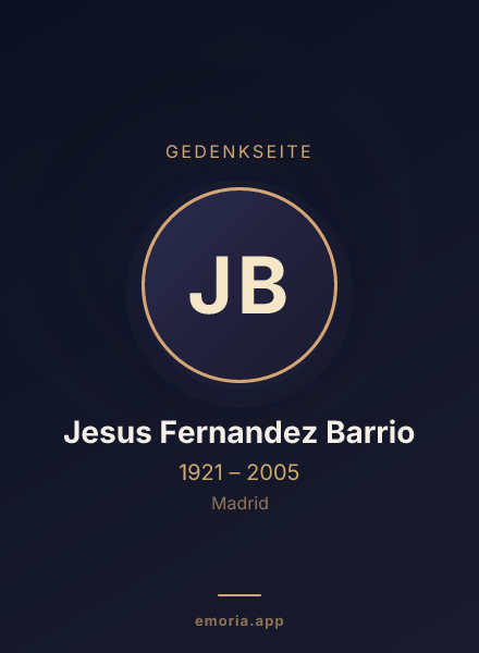 Gedenkportrait von Jesus Fernandez Barrio