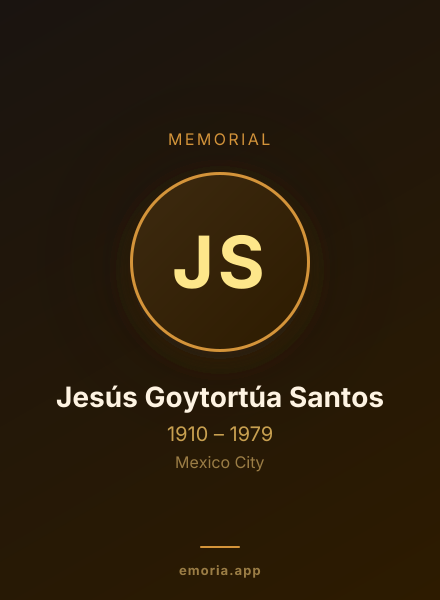 Memorial portrait of Jesús Goytortúa Santos