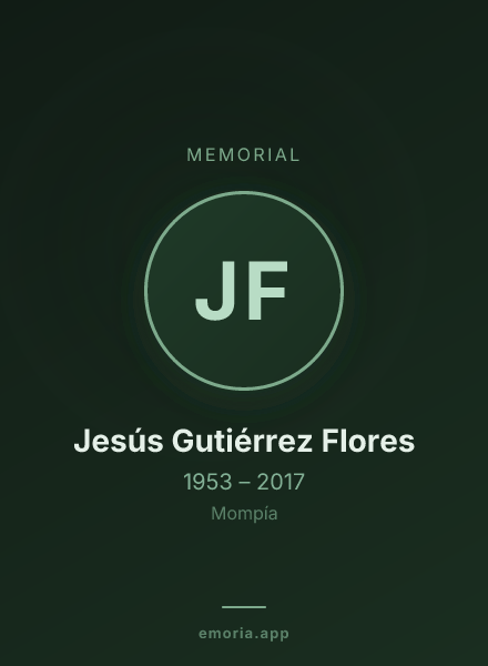 Memorial portrait of Jesús Gutiérrez Flores